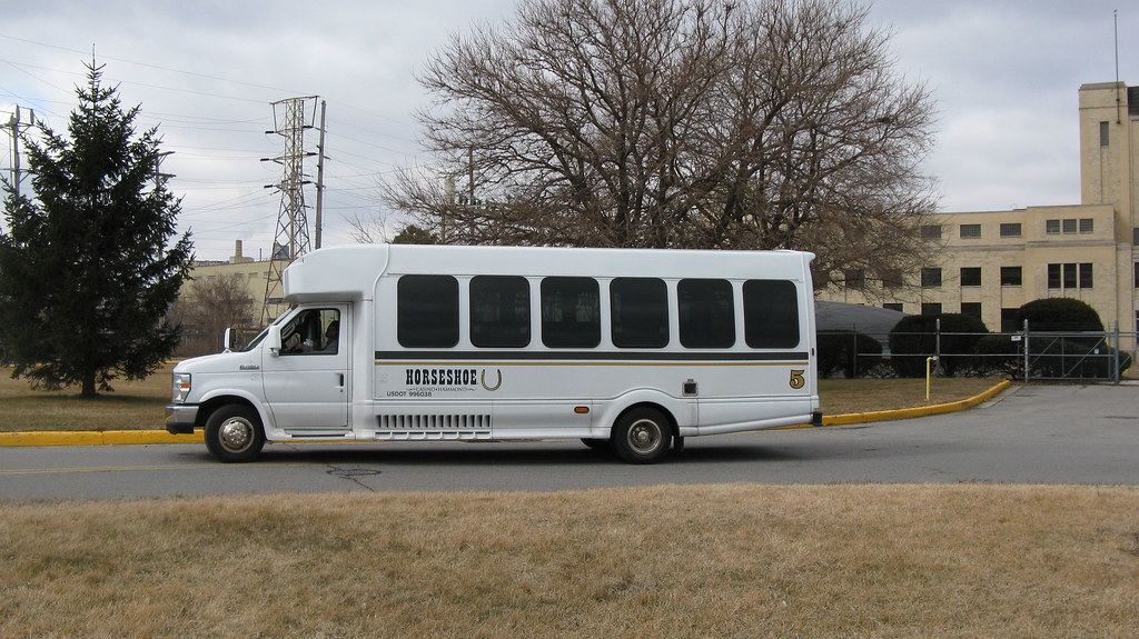 Horseshoe Casino Ford mini shuttle bus. Hammond Indiana USA. Sunday