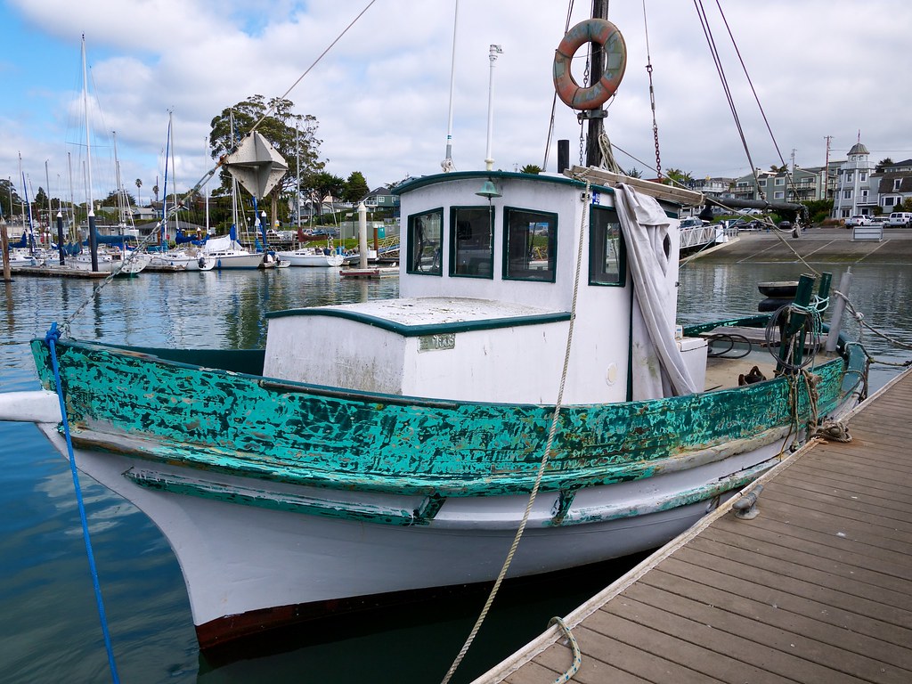 Old Boat in Santa Cruz Harbor Don DeBold Flickr