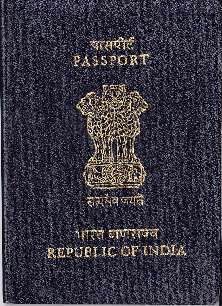 Indian passport Cover of an Indian passport issued in the … Anjing