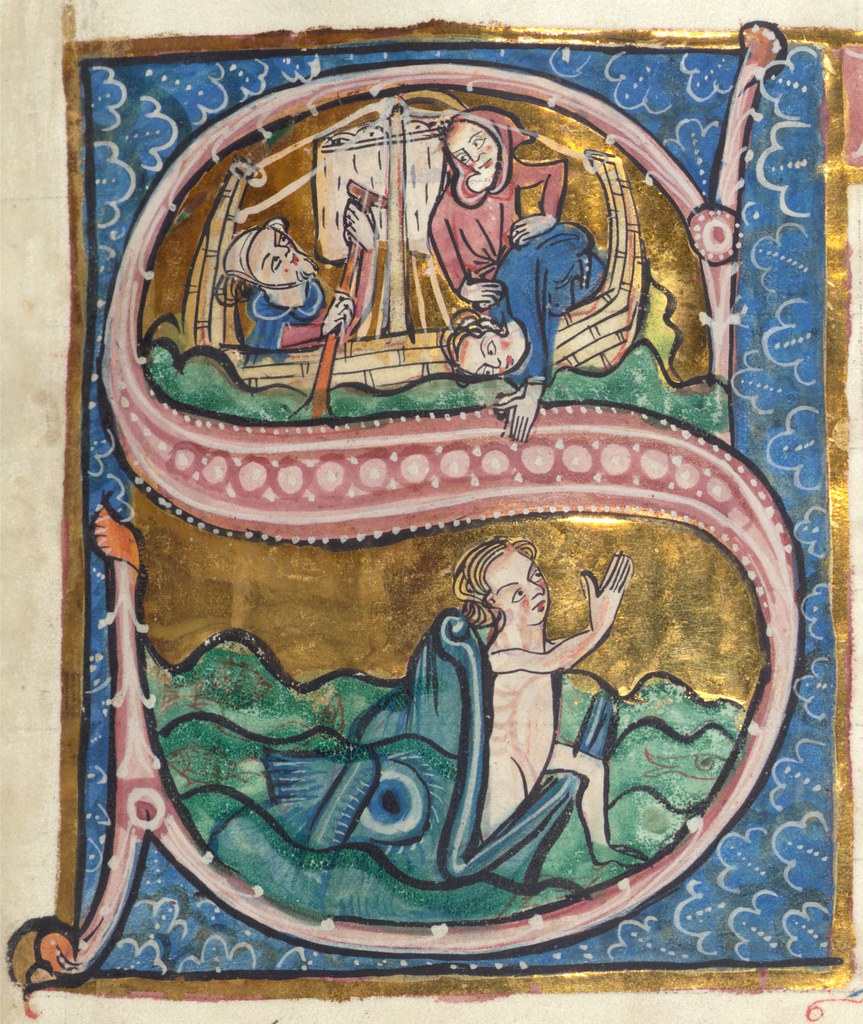 Carrow Psalter, Sailors throw Jonah overboard/Jonah in mou… Flickr