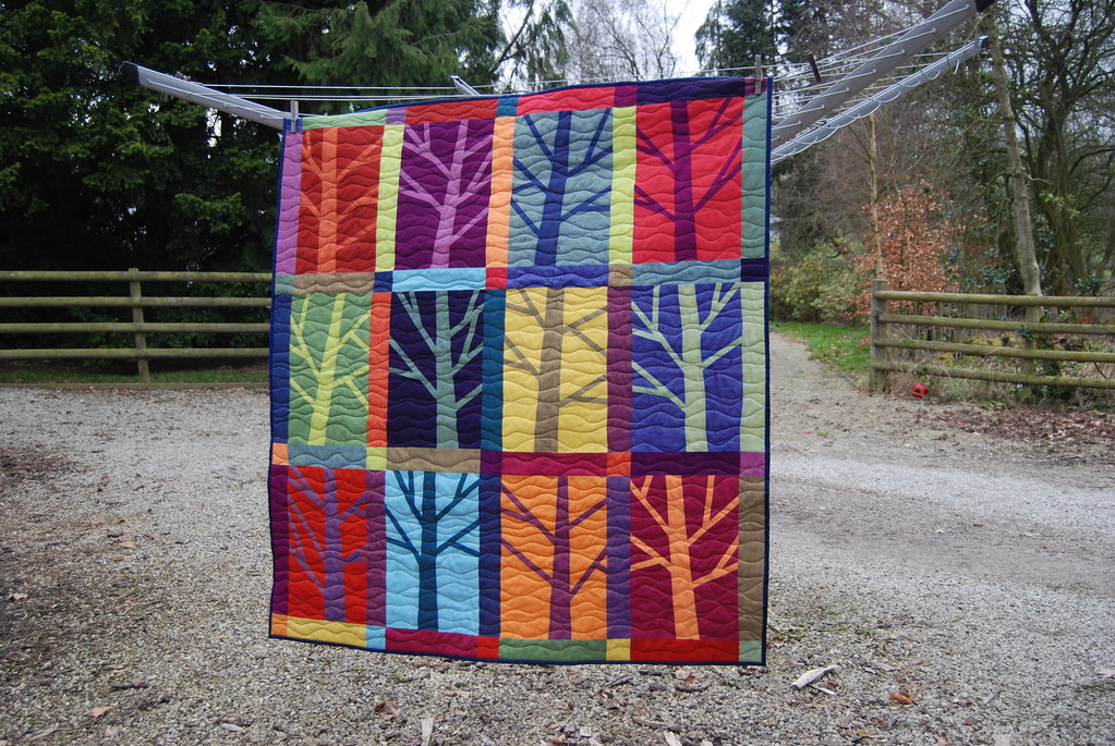 12 Trees Quilted Made with an Oakshott 12 trees kit and qu… Flickr