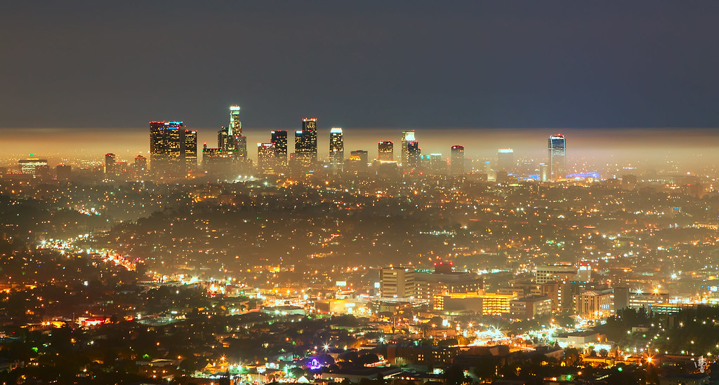 Downtown Los Angeles Night Lights Ronald Chow Flickr