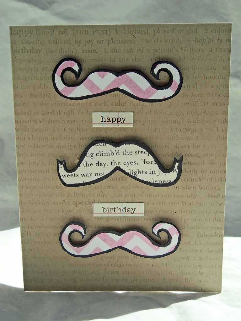 Mustache Happy Birthday Card Hand carved mustache stamp st… Flickr
