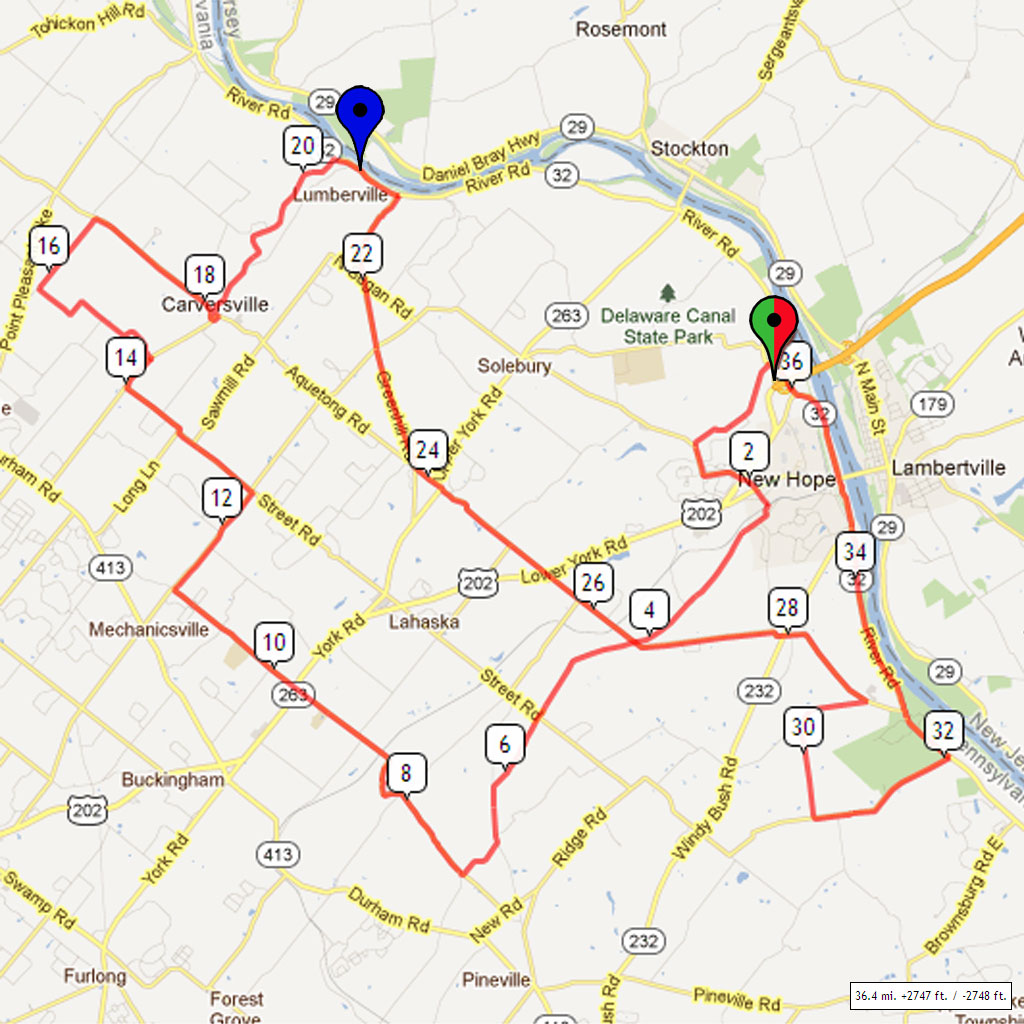 05. Bike Route Map. Canal Park, Solebury Twp, PA Distance … Flickr