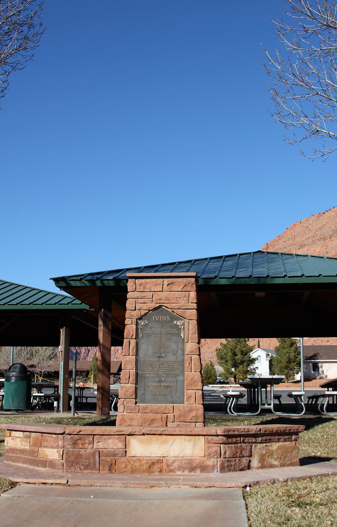 Ivins Pioneers Memorial As the plaque reads Ivins The Fou… Flickr