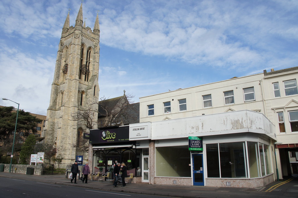 Stirling House 48/50 Poole Hill and the entrance to Upper Norwich Road