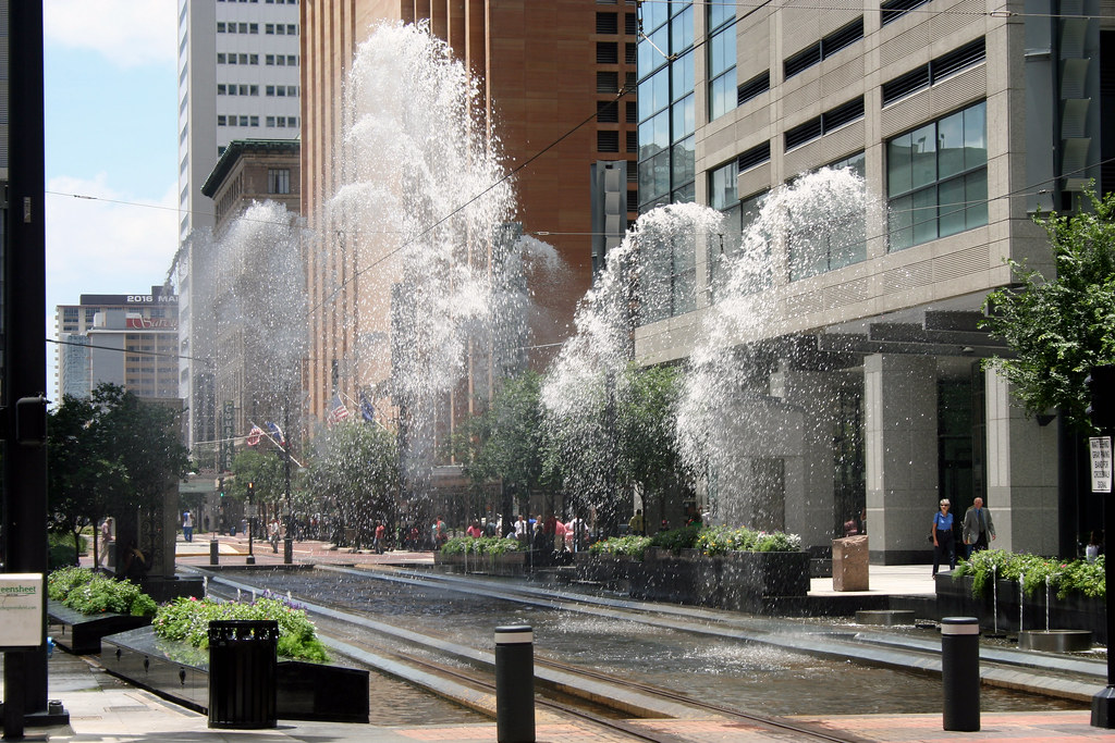 Main St Fountains Downtown Houston Shay Haas Flickr