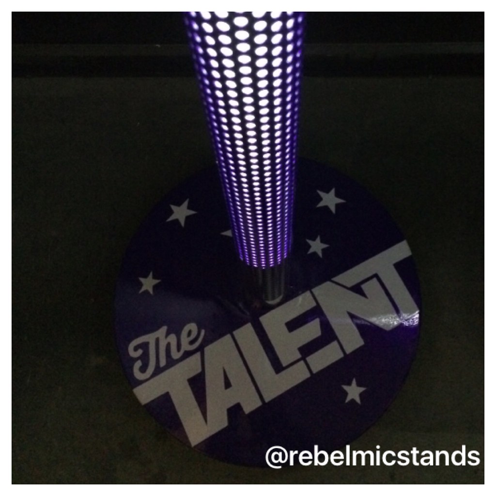 Rebel Ion custom mic stand with round base (LED version) | Flickr