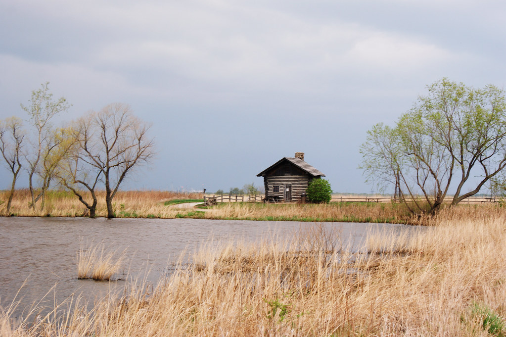Goose Lake Prairie Cabin Late March with Storm Flickr