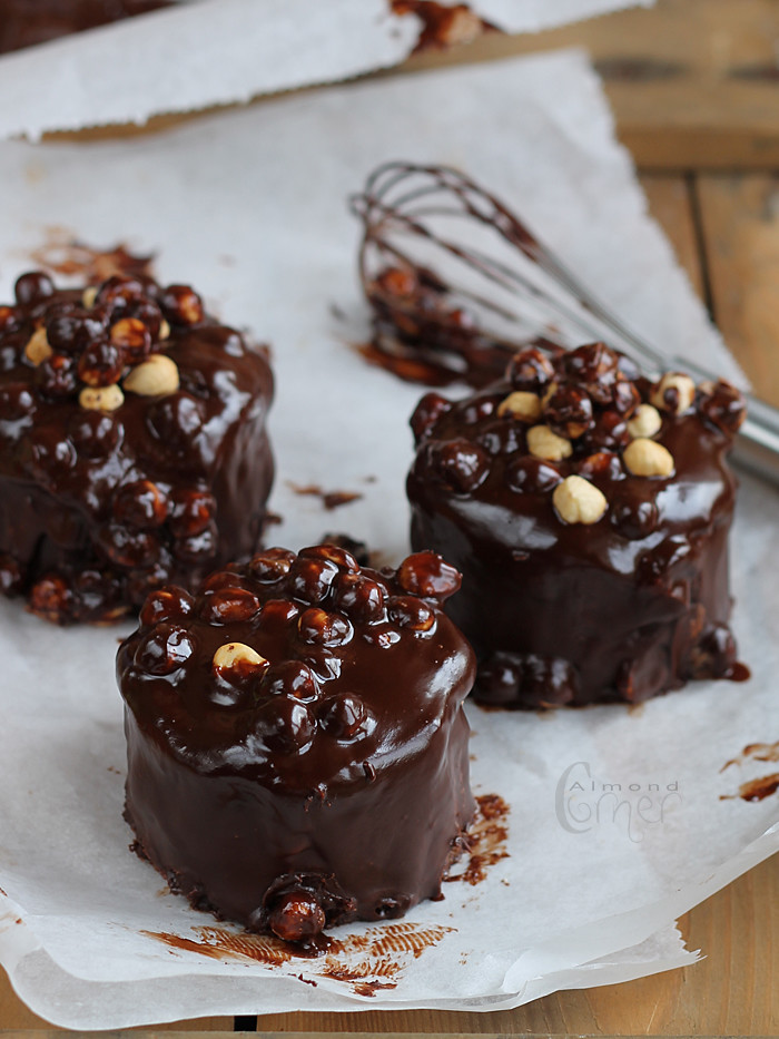 Hazelnut Mousse Cakes with Gooey Chocolate Glaze almondcorner Flickr