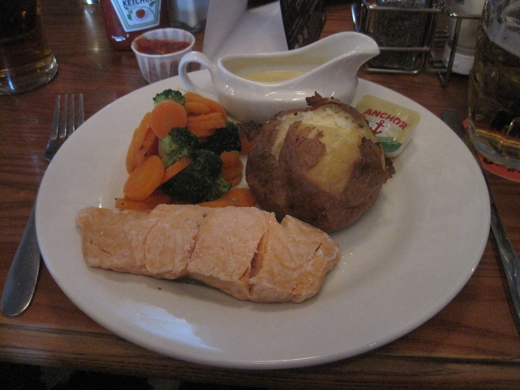 With a jacket potato IMG_7742 Salmon Fillet with Hollandai… Flickr