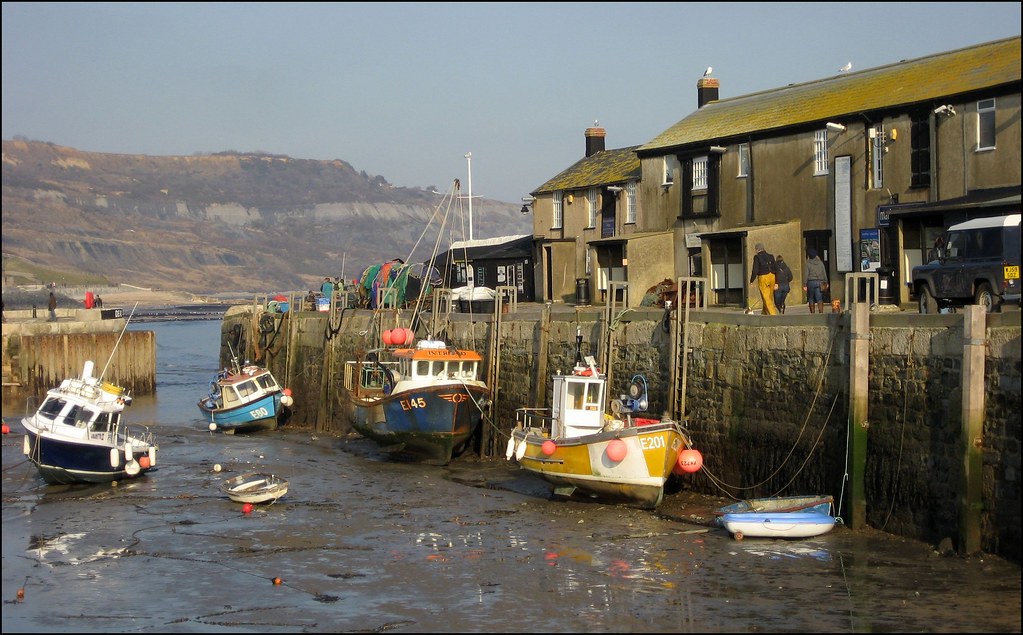 Low tide at Lyme Regis The Cobb, part of which is pictured… Flickr
