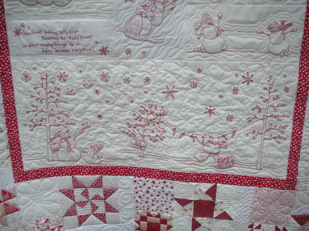 REDWORK WINTER WONDERLAND QUILT Made by Anita Smith qu… Flickr