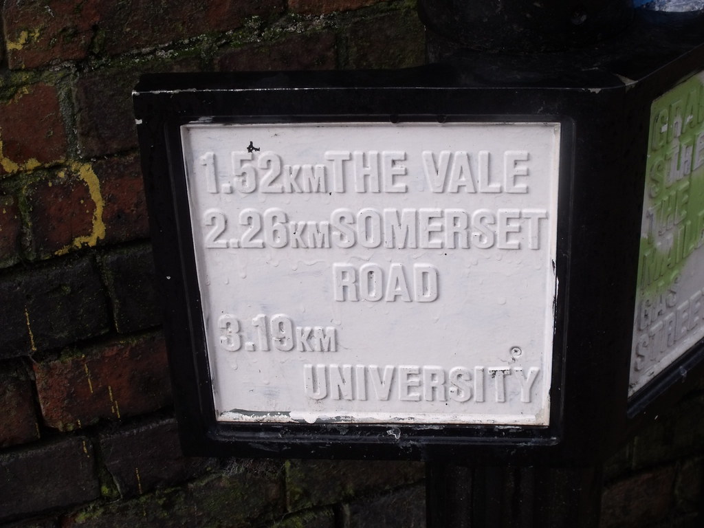 Worcester & Birmingham Canal Bath Row to Granville Street directions sign Bath Row a