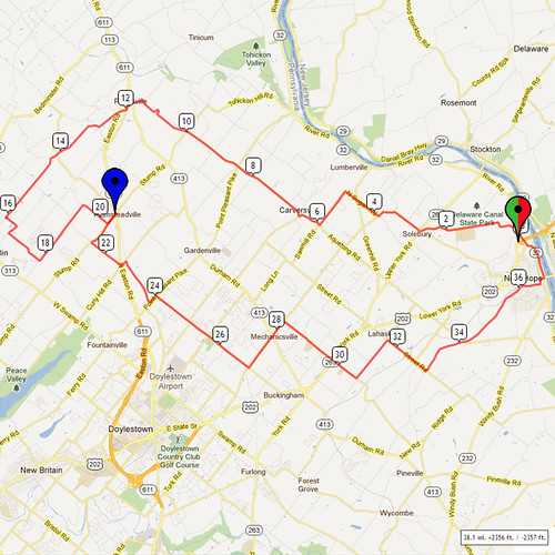17. Bike Route Map. Canal Park, Solebury Twp, PA Distance … Flickr