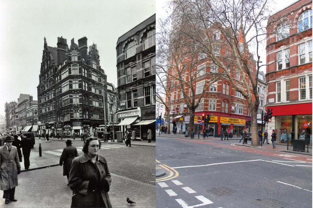 305Charing Cross Road, Denmark Street 1960 and 2012 Flickr