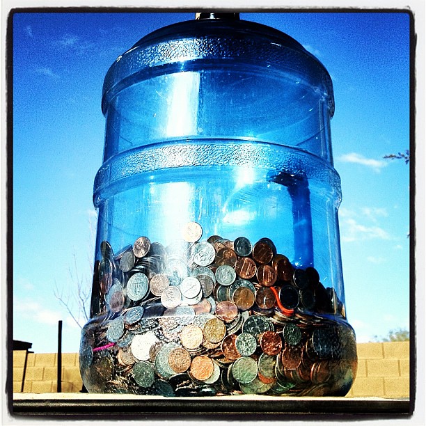 5 Gallon Water Jug of Coins Vacation Savings vacation mo… Flickr