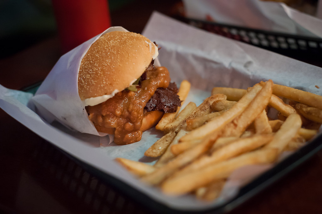 Peanut Butter, Pickle, Bacon Burger from Killer Burger. Flickr