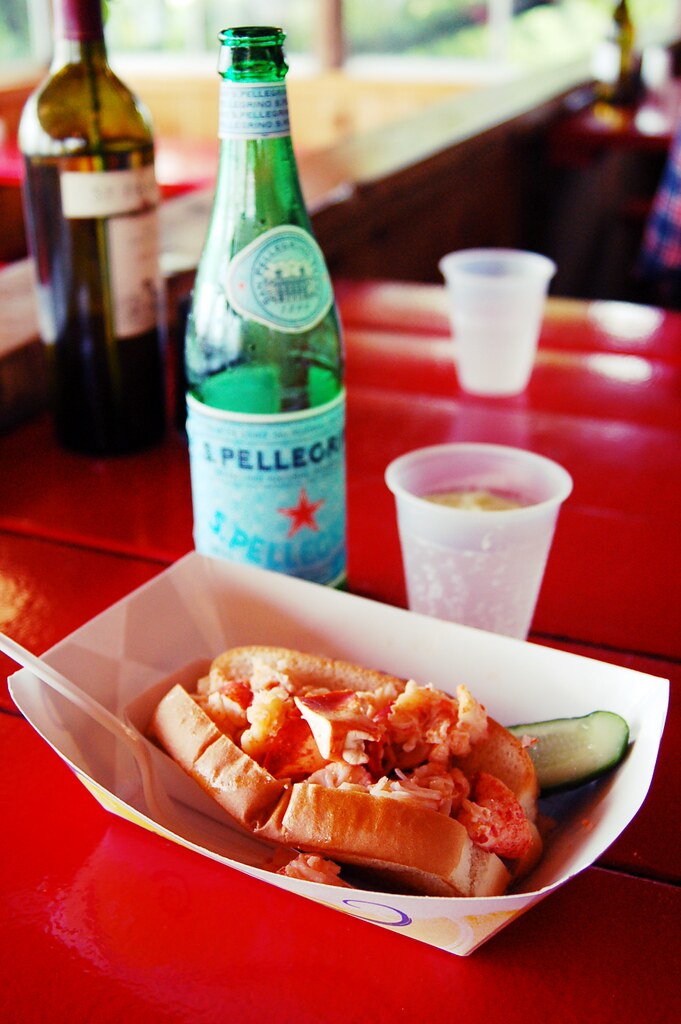 Hot Lobster Roll! At the Lobster Dock in Boothbay Harbor, … plenty