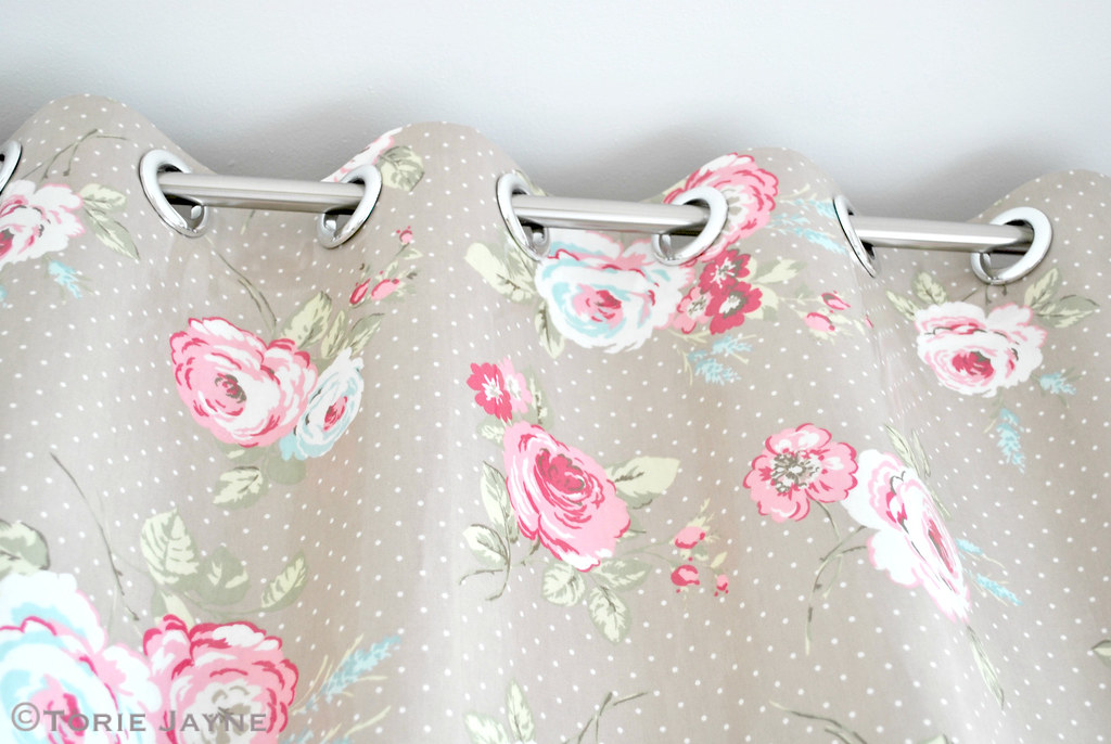 curtain to cover open shelves tutorial Blogged at Torie Ja… Flickr