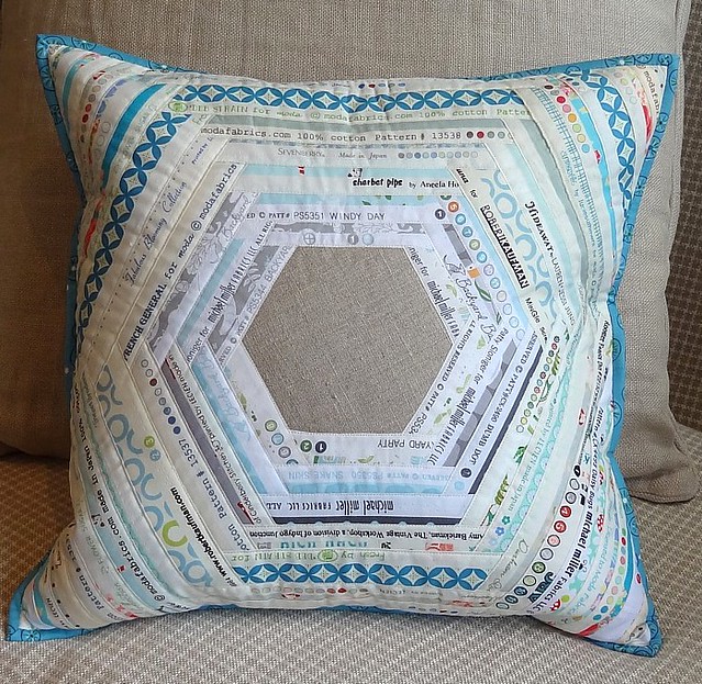 Entry 1 Modern Quilted Pillow Swap Name Selvedge Hexie S… Flickr