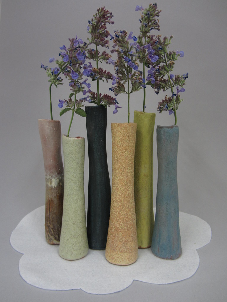 bud vases... terra cotta vases Handbuilt by Mary Flickr