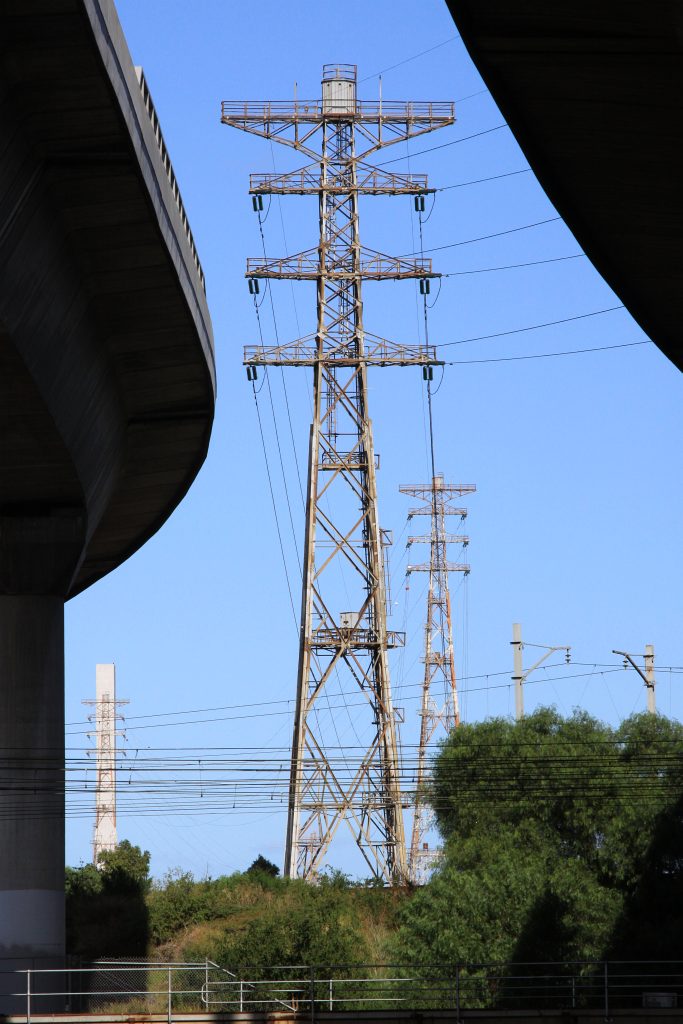 High voltage transmission lines cross the Yarra River Flickr