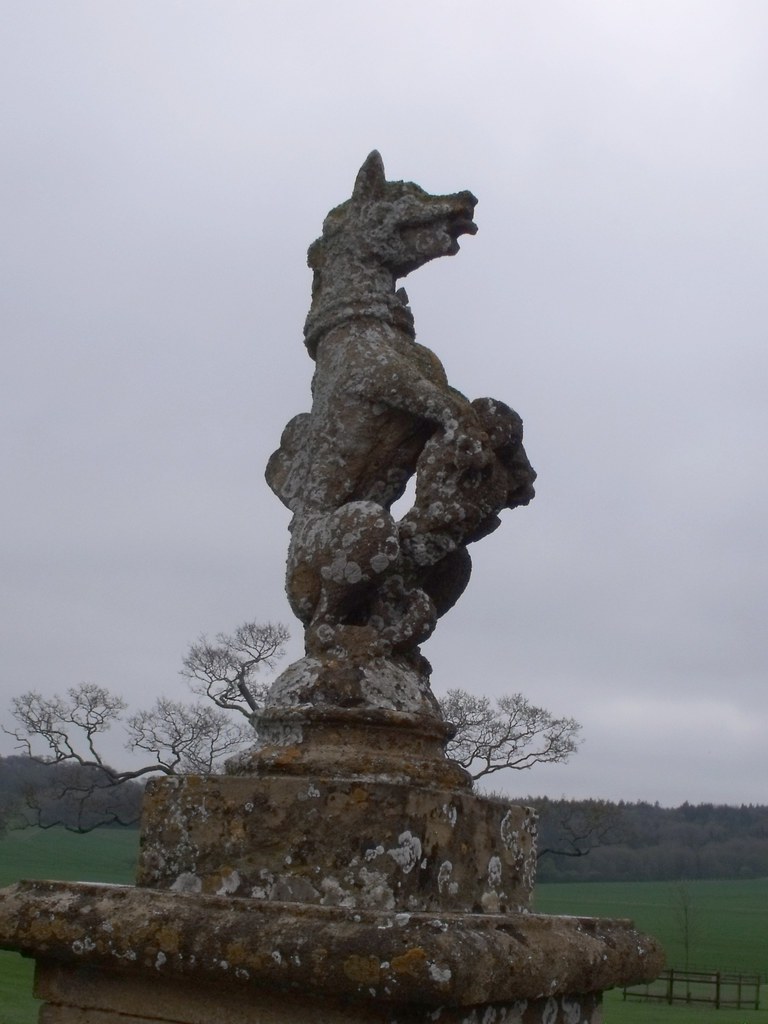 Sherborne Castle stone dog sculptures a photo on Flickriver