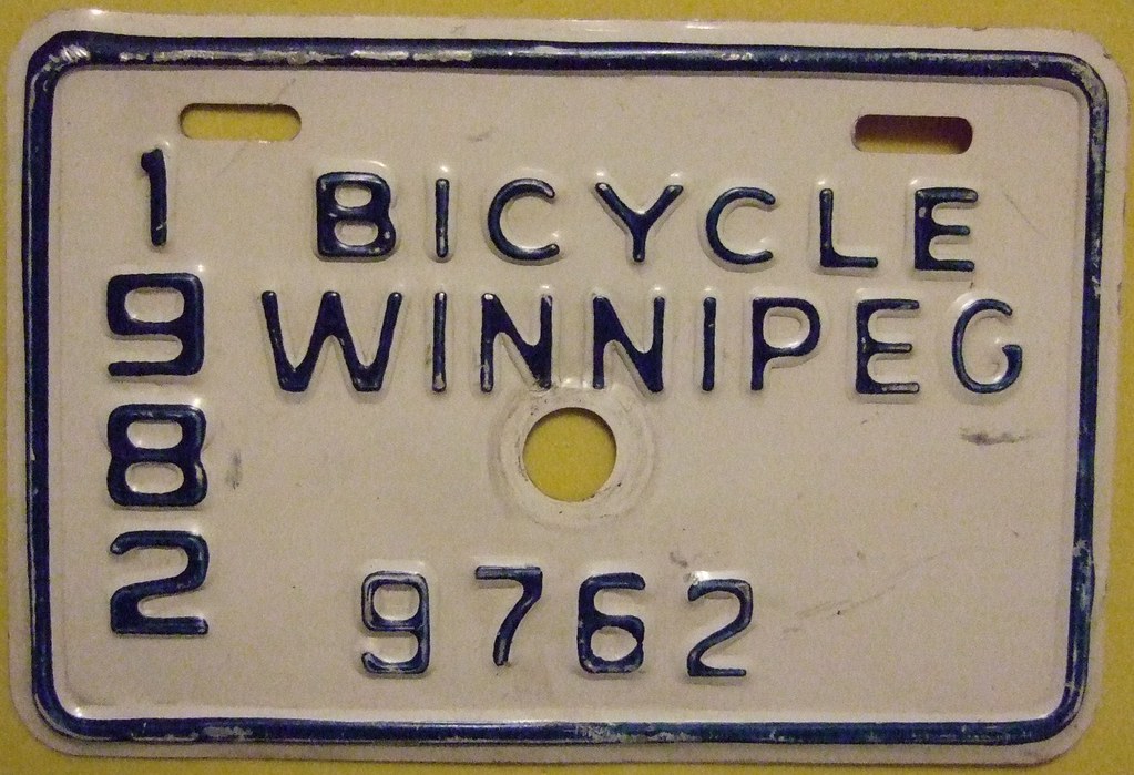 WINNIPEG MANITOBA 1982 BICYCLE LICENSE PLATE LAST ISSUE… Flickr
