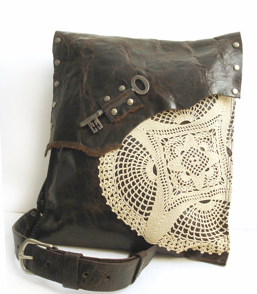 large leather boho messenger bag UrbanHeirlooms Flickr