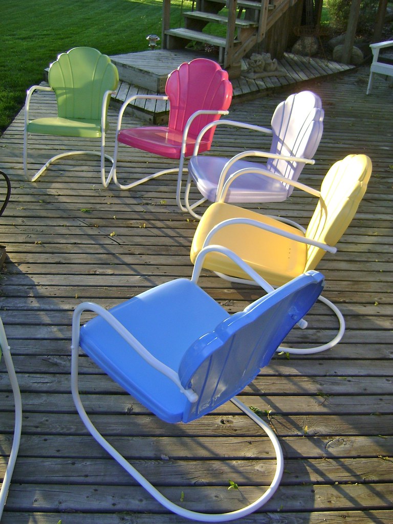 Vintage metal lawn chairs CB160 Guy Flickr