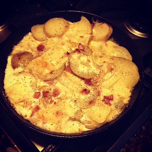 Tartiflette shallots, garlic, potatoes, bacon lardons, c… Flickr