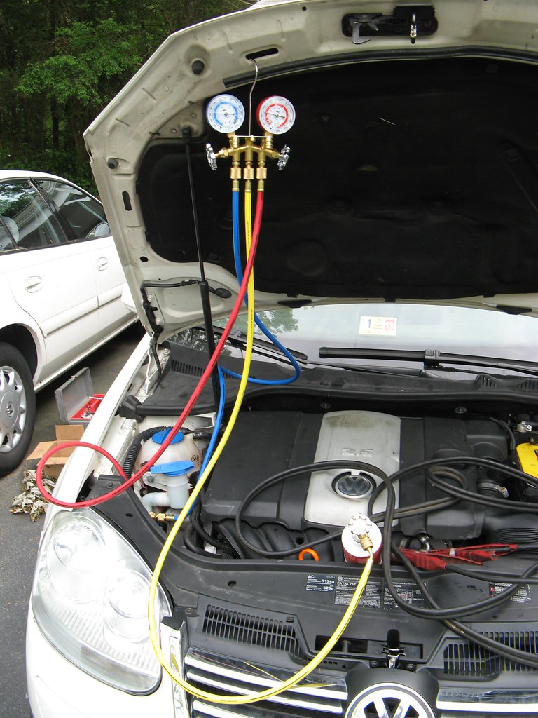 Recharging the A/C system pdjetta Flickr
