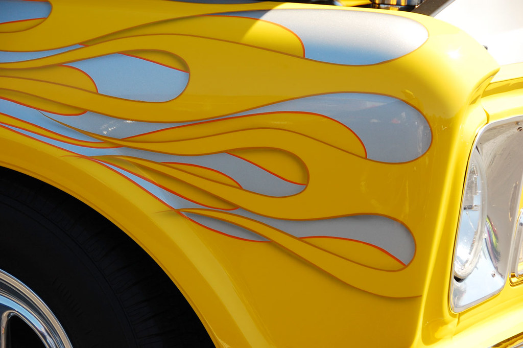 Yellow Pickup Flame Paint Job finishtheraceva Flickr