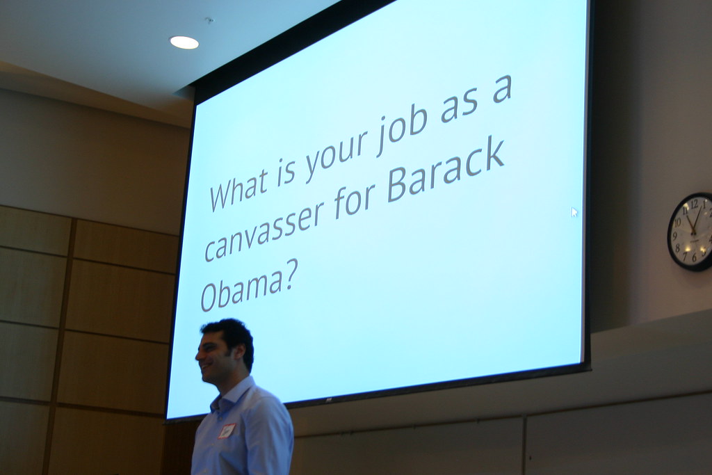 IMG_1422 What is your job as a canvasser for Barack Obama?… Flickr