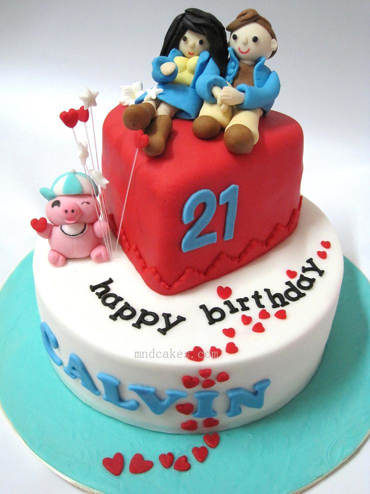 21st Birthday Love Themed Cake 5" heart shaped top cake wi… Flickr