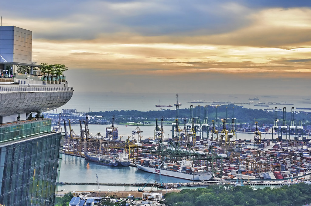 Aerial View of The Port of Singapore Authority from The Sk… Flickr