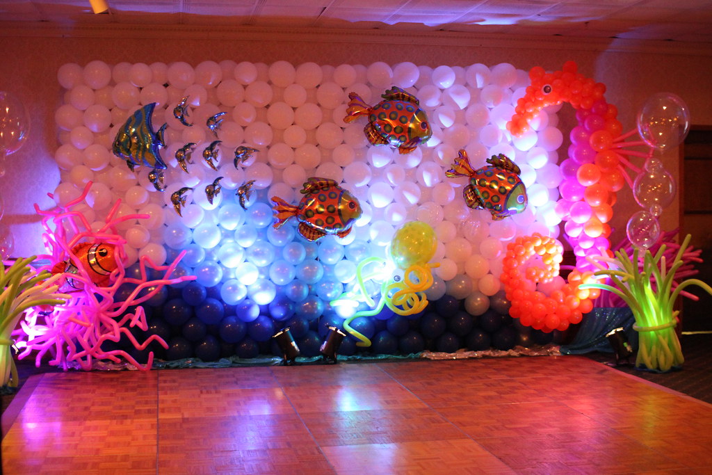 Balloon wall Under the sea themed balloon decorations Glenda
