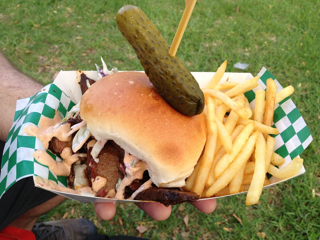 Brisket sandwich w/chipotle mayo & fries (13) Sneaky Pick… Flickr
