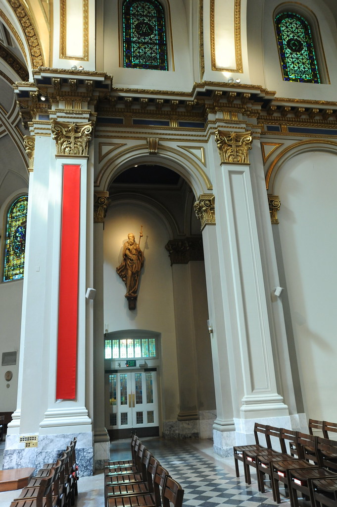 Larger than life statue of Saint James, chairs, entrance d… Flickr