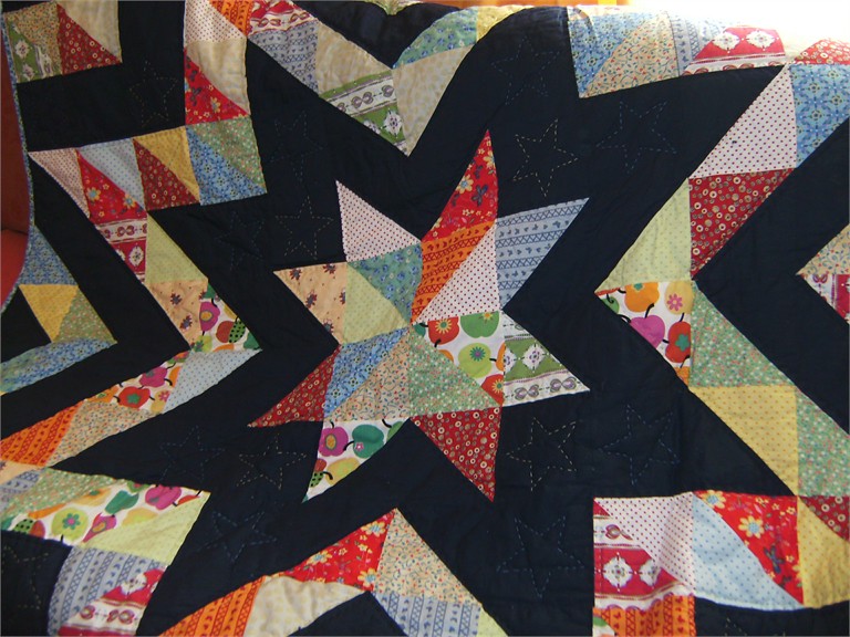 Star Quilt Background navy blue hand quilted with Stars 6… Flickr