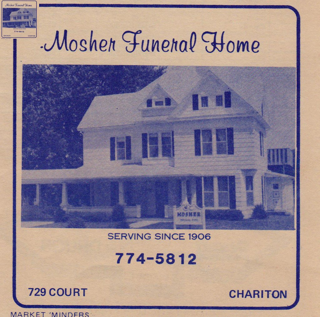Mosher Funeral Home Chariton, IA advertisement This is f… Flickr