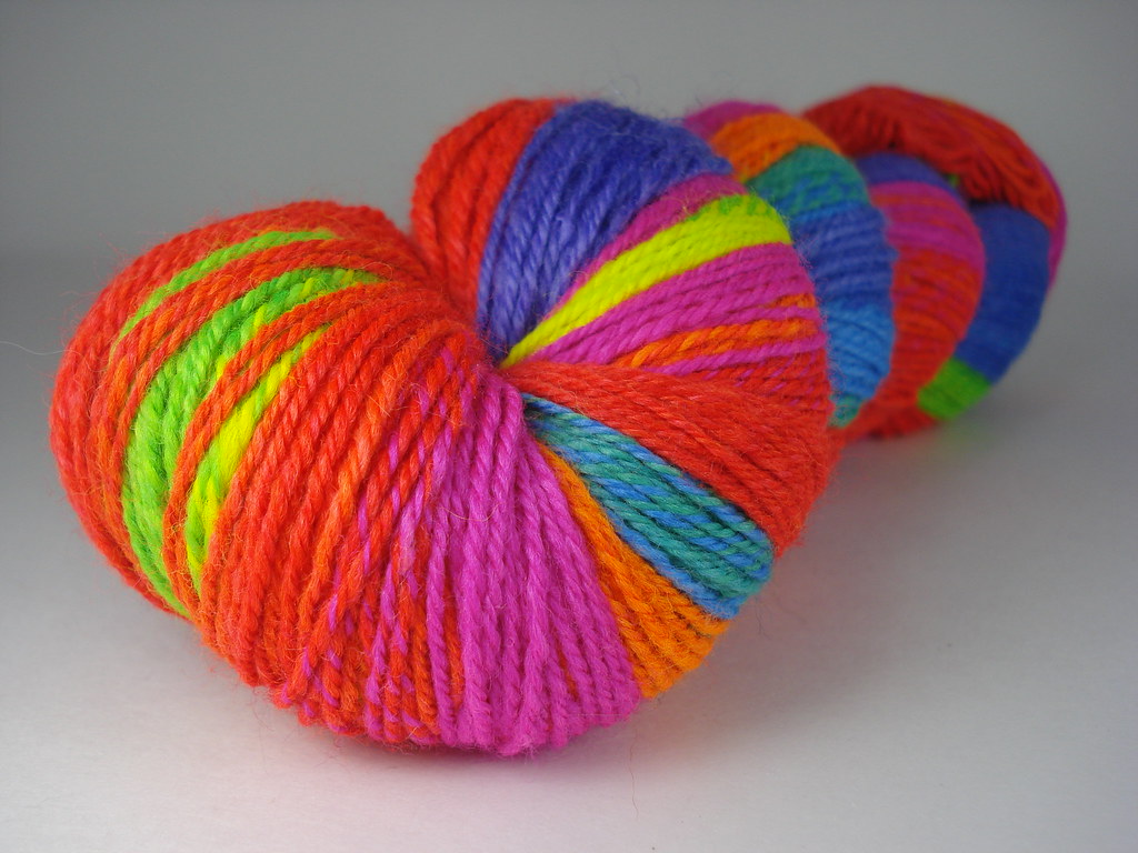 "Blacklight Rainbow," merino, 3ply yarn, Zauberzeug Flickr