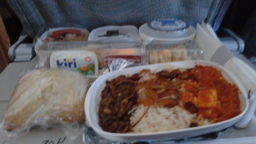 Vegetarian Meal Emirates Paneer, rice, etc. Married with Maps Flickr