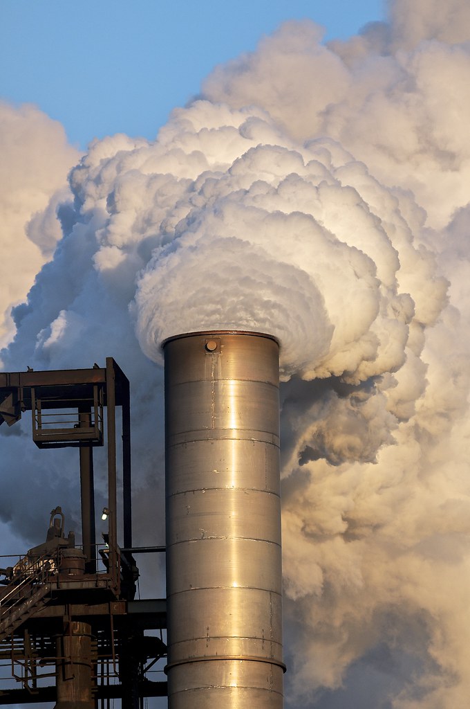 number seven blast furnace smokestack Smoke billows out of… Flickr