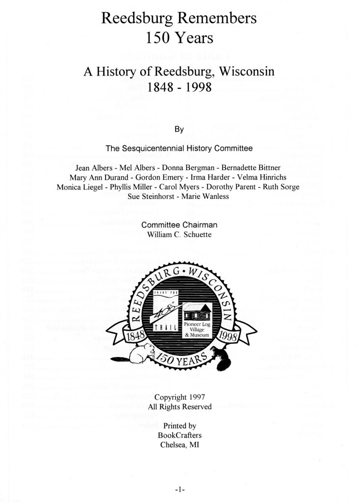 Reedsburg Remembers 150 Years 1998 Book Flickr