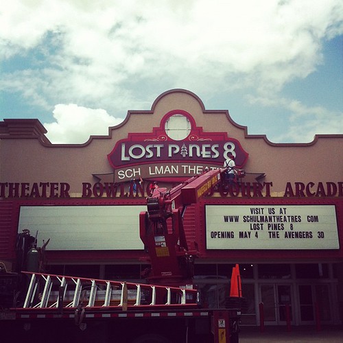 List Pines 8 getting new sign in place in Bastrop TX lo… Flickr