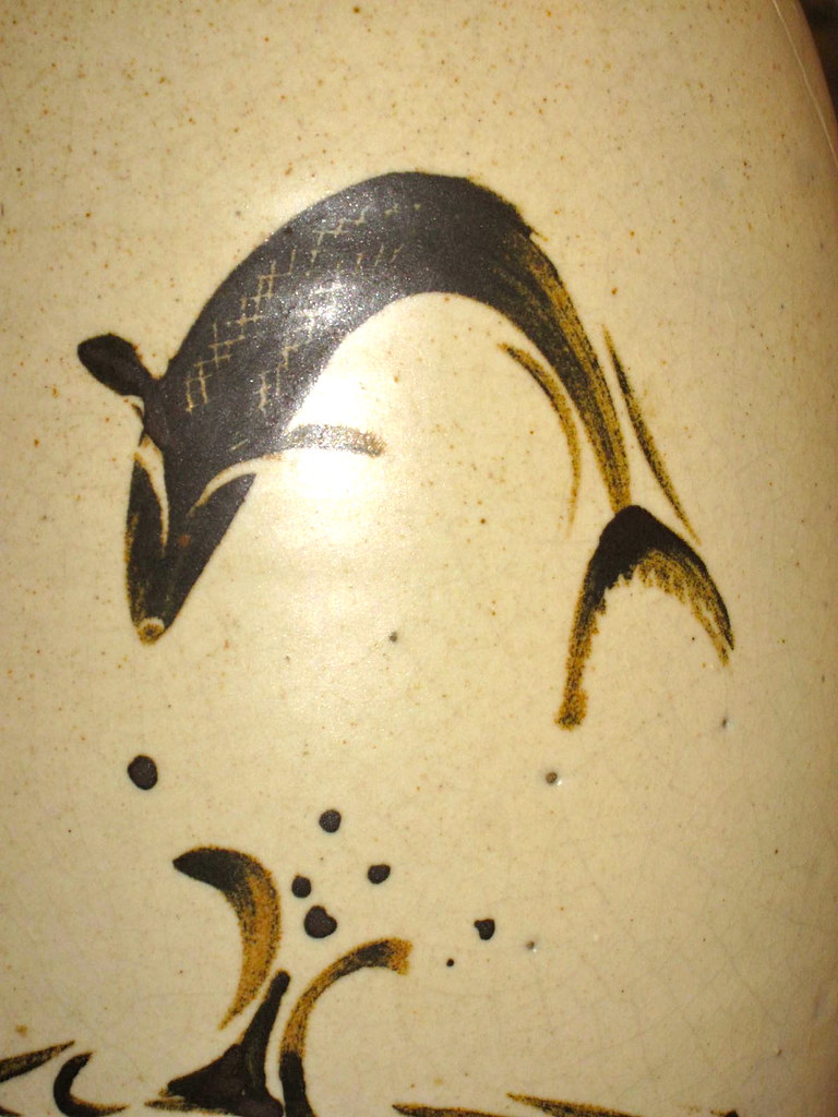 Studio Pottery in York Art Gallery Bernard Leach Vase "Leaping Salmon