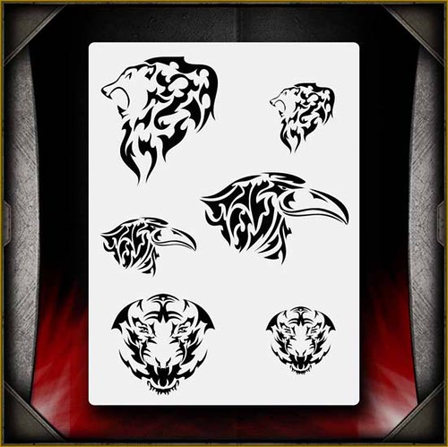 tribal_animals_airbrush_stencil AirSick Airbrush Stencil w… Flickr