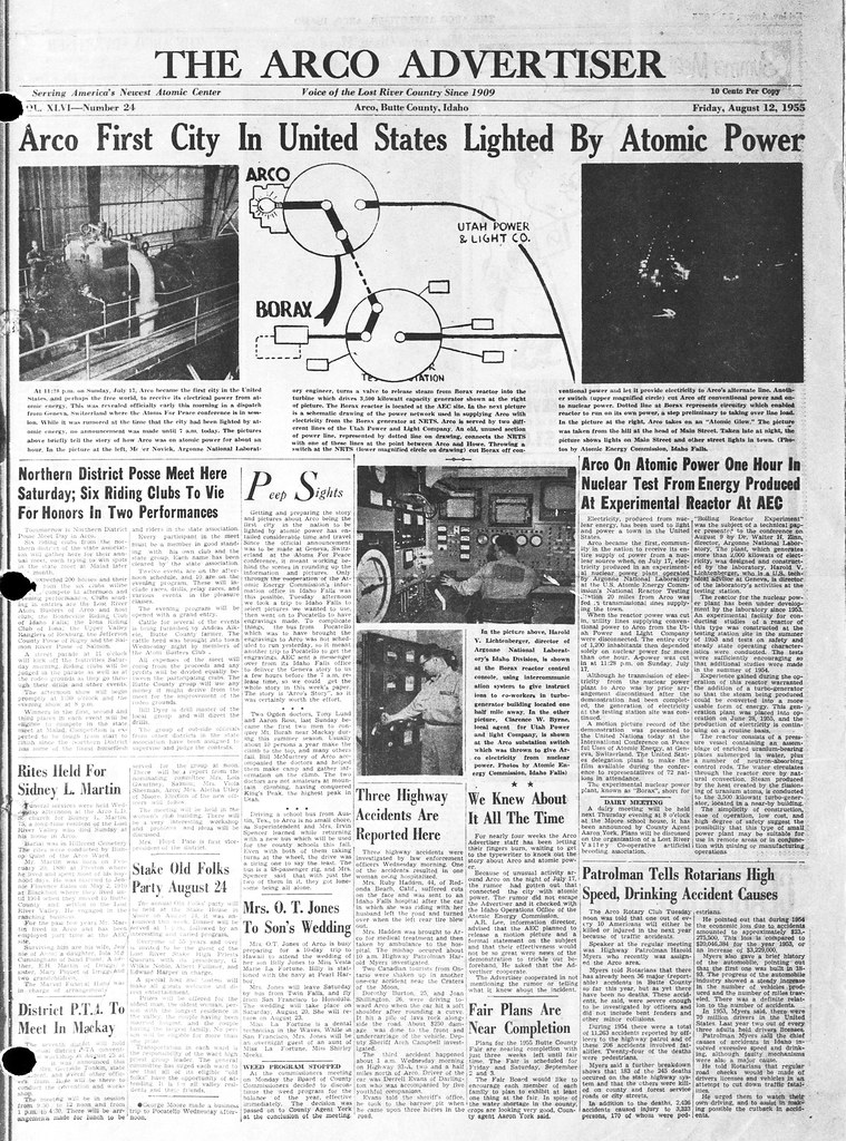 Arco first On July 17, 1955, Arco, Idaho, populati… Flickr